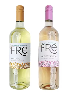 fre无醇葡萄酒脱醇莫斯卡托+白仙粉黛750ml美国应酬挡酒特轻舞