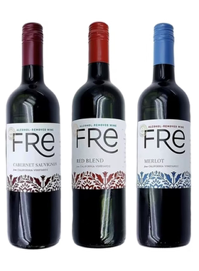 3瓶fre无醇葡萄酒脱醇红酒赤霞珠+混酿+梅洛750ml应酬舒特轻舞