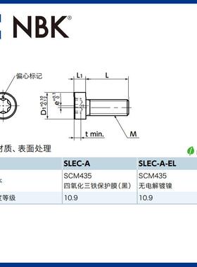 NBK SLEC-A 偏心夹紧螺栓 钢制标准强力固定定位螺丝 紧固件厂家
