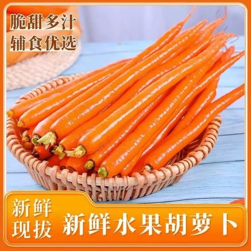 帝王系水果胡萝卜生吃萝卜新鲜脆甜手指胡萝卜散装枝纯蔬菜
