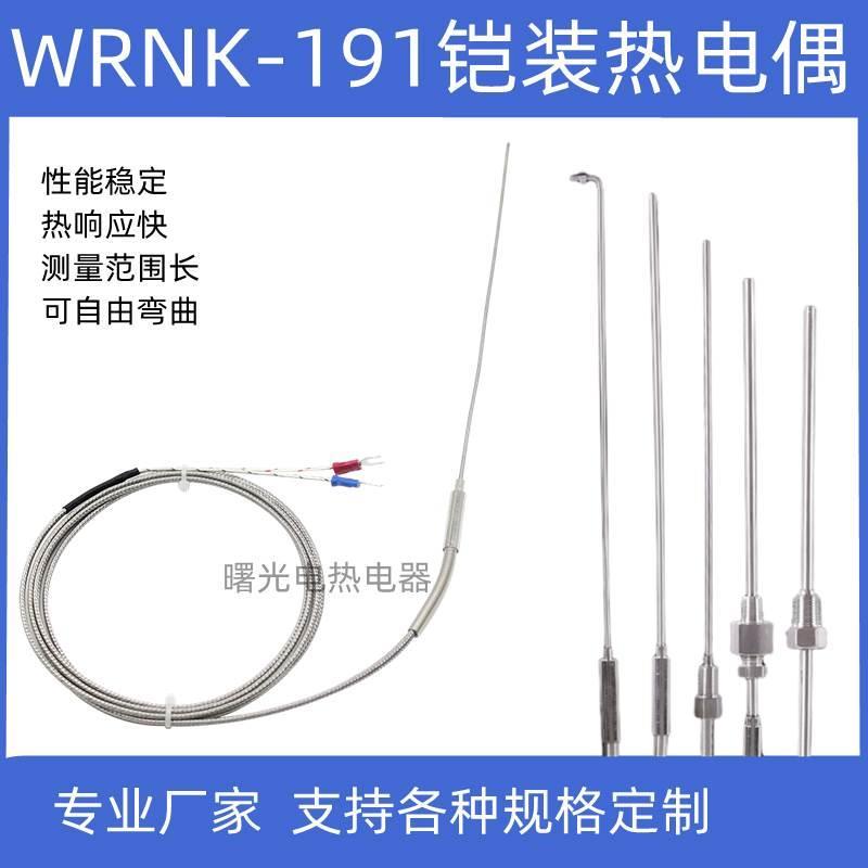 K型铠装热电偶WRNK-191针型热电偶探针式温度传感器可弯曲PT100/E