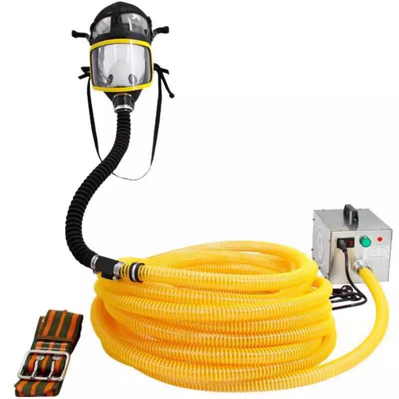 单人电动送风式长管呼吸器双人三人强制送风式长管空气呼吸器面罩