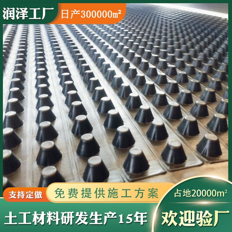 凹凸型塑料排水板抗压性强屋顶花园工程绿化地下停车场HDPE疏水板