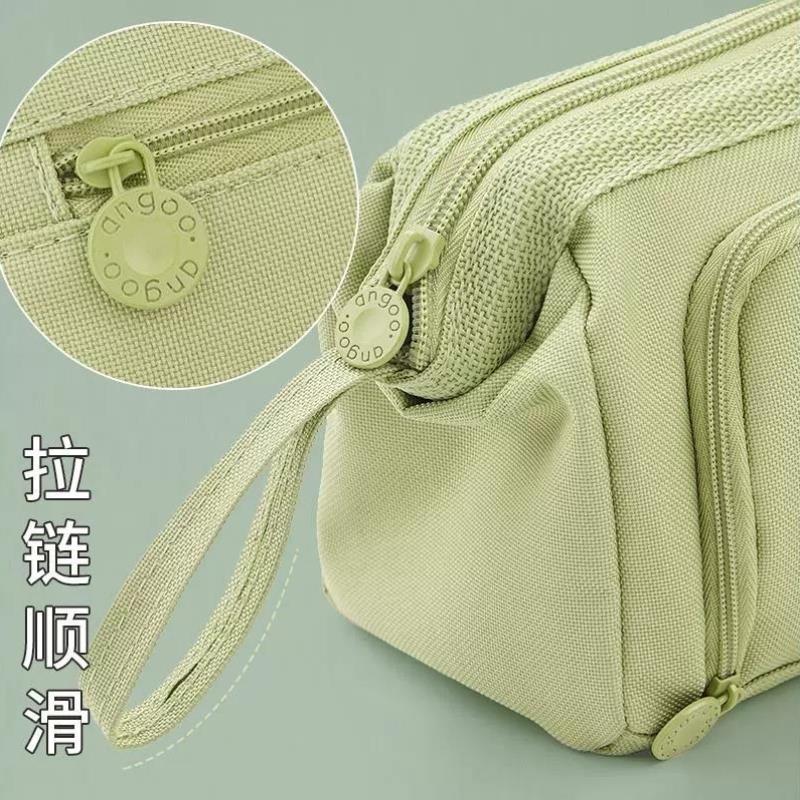 韩系简约日系笔袋大容量中学生帆布文具袋女多功能网红少女心创意