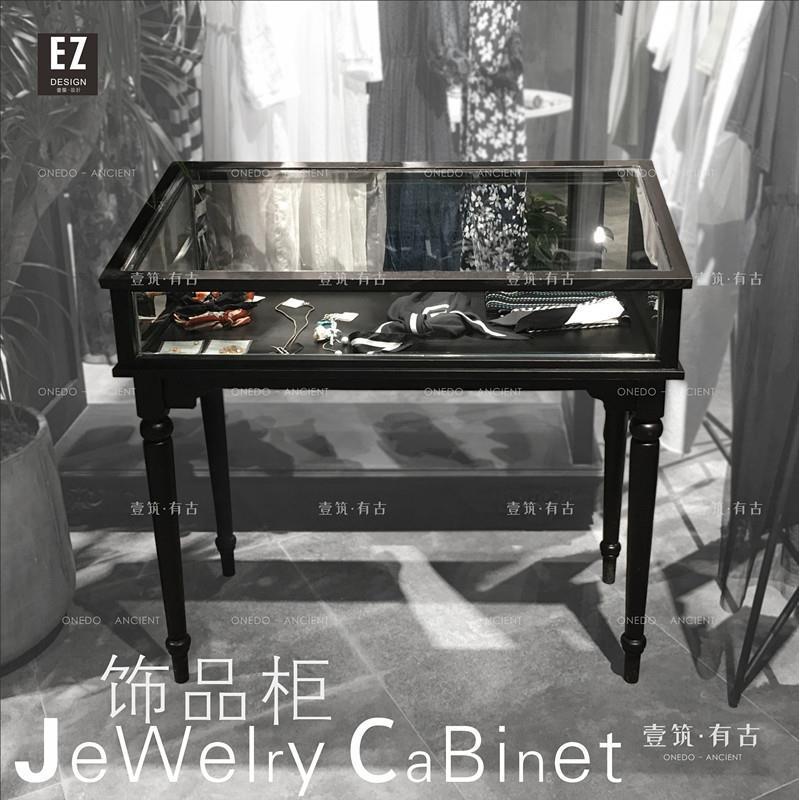 .实木时尚首饰品柜台珠宝店玉器项链精品复古展示柜陈列柜中岛柜