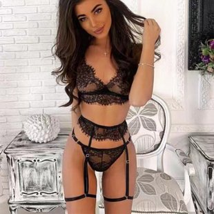 欧美外贸时尚性感三件套蕾丝套装三点式内衣三点吊袜带 魅力