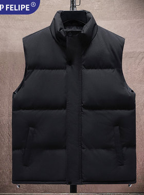WASSUP FELIPE秋冬季立领男士马甲纯色百搭韩版无袖背心保暖加绒