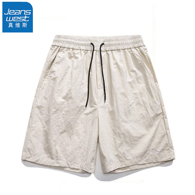真维斯2025新款冰丝速干短裤男夏季薄款宽松运动情侣沙滩五分裤子
