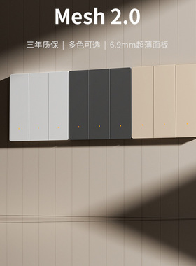 平头熊PTX新款AK臻铂双控智能开关蓝牙mesh2.0小爱语音远程控制