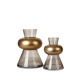 后现代轻奢新中式 古典金色锥形玻璃拼色花瓶家居样板间摆台装 饰品