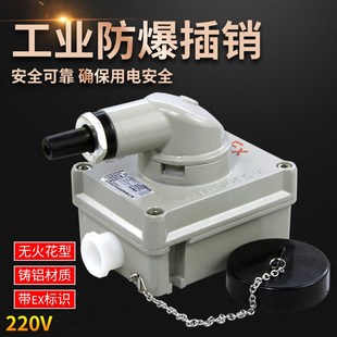工业防爆插座防爆插销无火花防粉尘220V工程消防墙壁插座20A