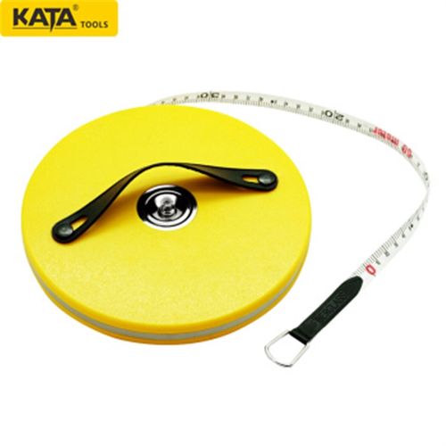 锴达(KATA)50米纤维尺盘式皮卷尺软尺伸缩尺工程测量工具KT3150