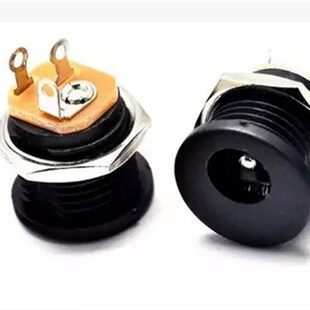 5.5 022 2.1MM 圆孔螺纹螺母 DC电源插座 面板安装