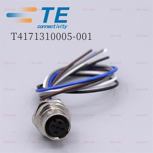 TE泰科M12前面板安装连接器T4171310005-001母端5孔A code0.2米线
