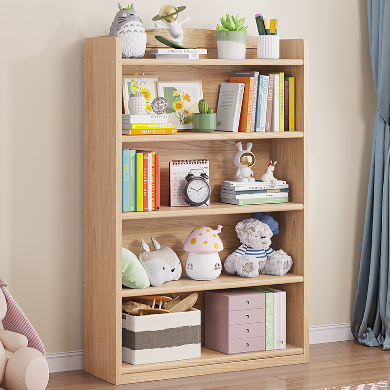 书架落地书本收纳实木客厅置物架家用简易落地储物儿童绘本架书柜