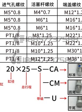 代替亚德客MI1625x50x75x100x125x150-S-CA-U-CM不锈钢迷你气缸