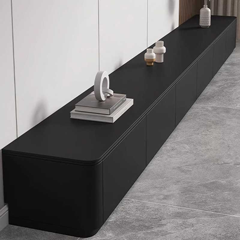 电视柜落地岩板茶几组合客厅家用简约小户型高级黑色实木电视柜子