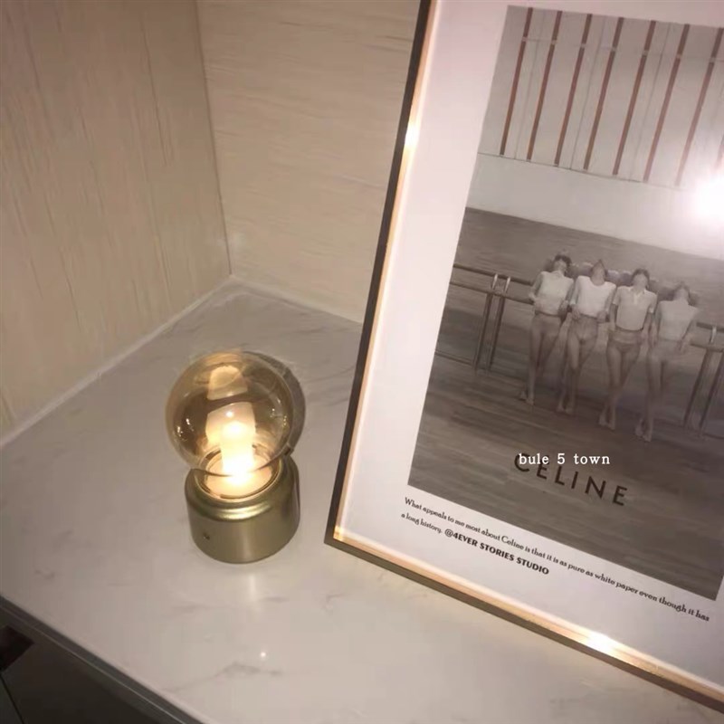 ins风复古灯泡灯 充电小夜灯 怀旧USKB床头台灯造型装饰夜灯摆件