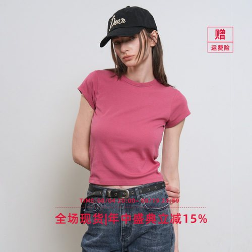 【现】General idea 韩国正品基础款纯色圆领正肩短袖T恤