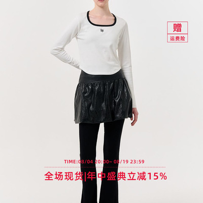 【折扣】GENERAL IDEA 韩国正品革拼接云朵迷你短裙女时尚设计感