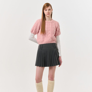 短袖 idea珍珠镶嵌泡泡袖 General 针织毛衣5538 现