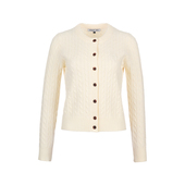 折扣 General idea字母刺绣圆领麻花针织开衫 长袖 毛衣女秋冬