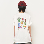 T恤男女通用 idea春夏西部派对印花oversize短袖 现 General