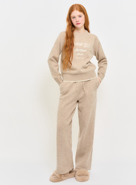 【现】General idea慵懒休闲刺绣亲肤毛衣套装秋冬3042