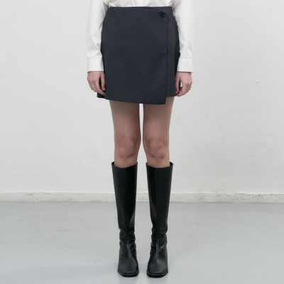 【现】General idea几何美学侧扣西装短裙修身女士A字裙通勤半裙