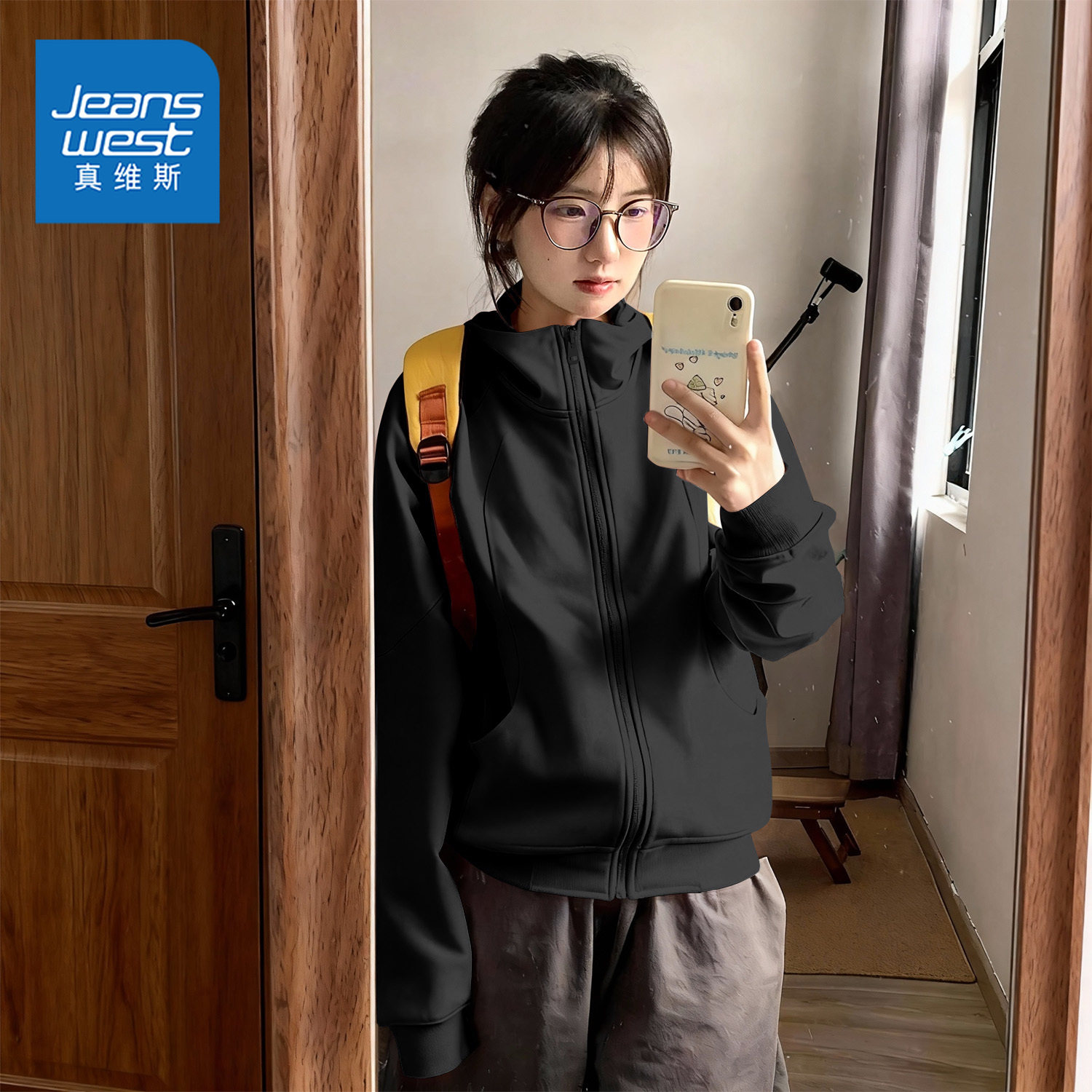 真维斯粉色连帽外套女春秋季2026新款运动收腰修身开衫卫衣上衣W,女装/女士精品,卫衣/绒衫,淘宝优惠券,粉丝福利购,淘宝优惠卷