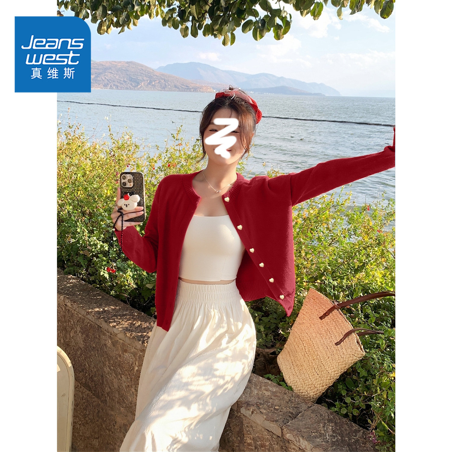 真维斯毛衣厚外套女2026新款秋冬小香风红色洋气慵懒宽松针织开衫,女装/女士精品,毛衣,淘宝优惠券,粉丝福利购,淘宝优惠卷