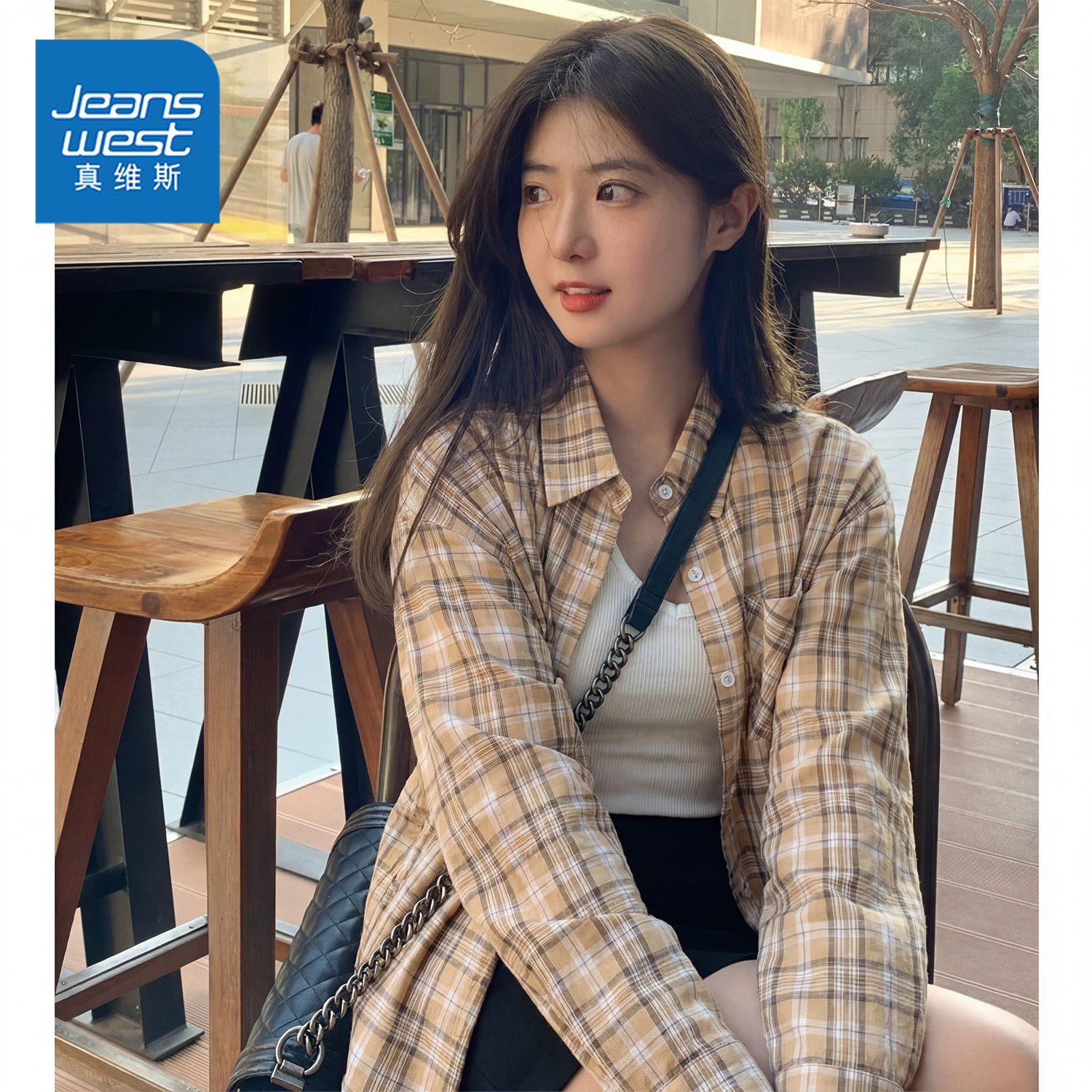 真维斯格子衬衫女士2026新款春季爆款女士休闲港风穿搭长袖外套AA,女装/女士精品,衬衫,淘宝优惠券,粉丝福利购,淘宝优惠卷
