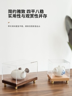 黑胡桃木工艺品展示盒透明亚克力防尘罩子古董文玩奇石摆件宝笼