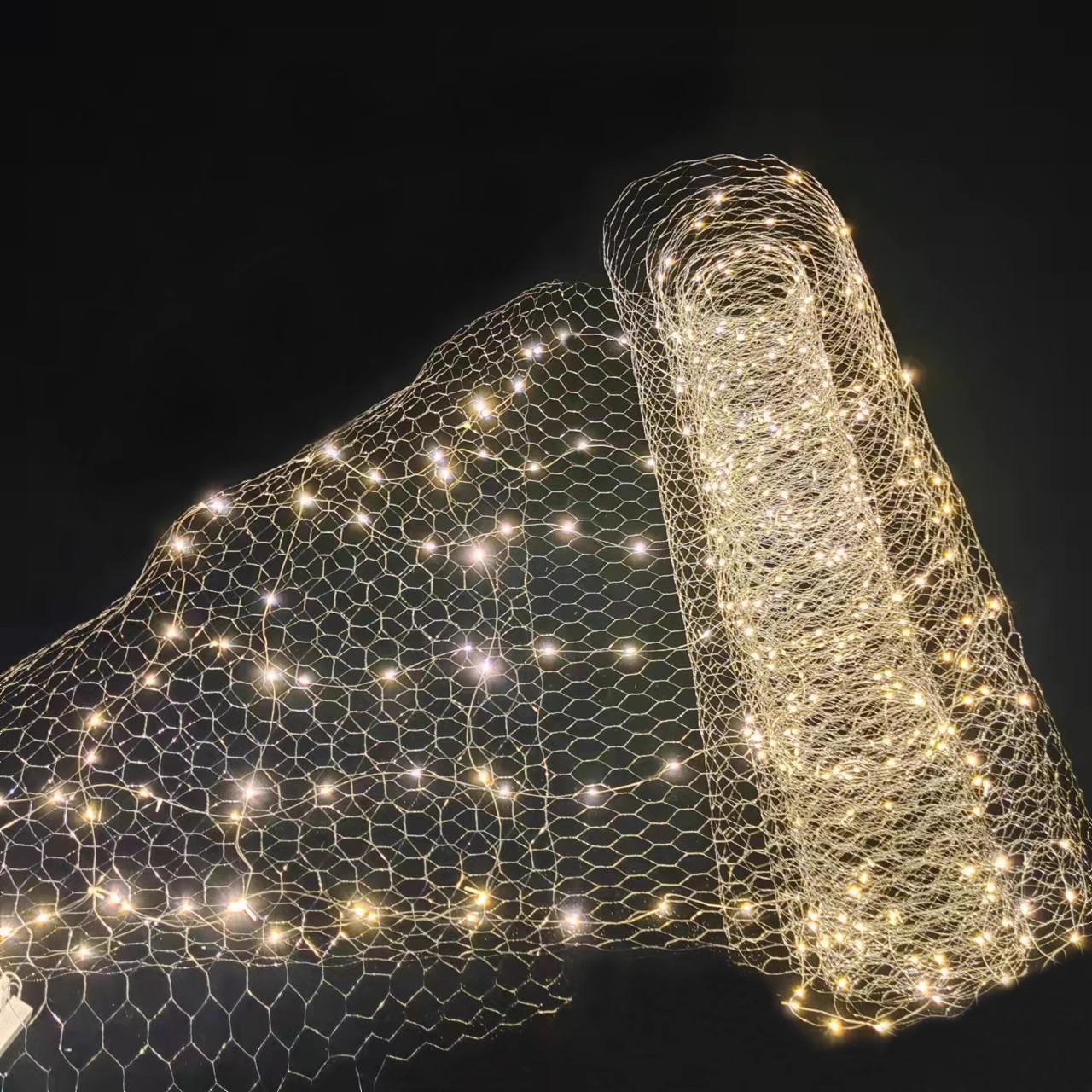 婚庆星空铁丝造型网带灯商场渔网灯场景布置星空婚礼吊顶装饰网灯