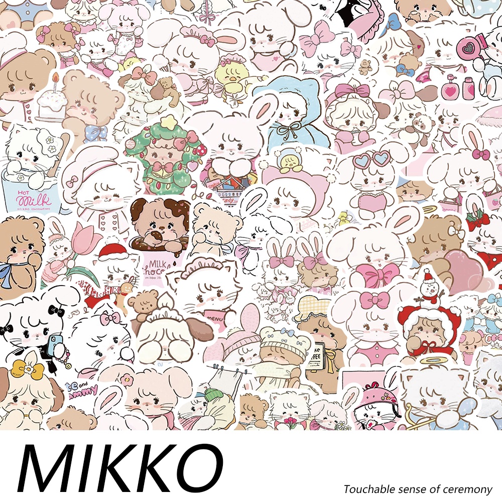 手账贴纸卡通动画MIKKO小熊小兔可爱iPad手机配件装饰防水粘贴画 - 实物图