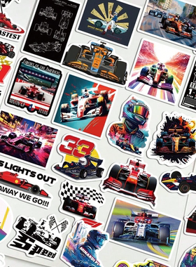 50张F1 Formula One贴纸一级方程式涂鸦装饰行李箱头盔摩托车DIY