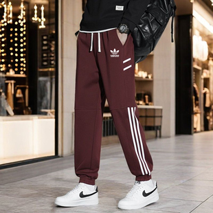 兰瑟姆三叶草2025秋冬季纯棉运动裤子男士学生束脚裤休闲裤卫裤女