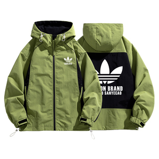 兰瑟姆三叶草2025秋冬季新款户外运动冲锋衣外套男女夹克休闲风衣