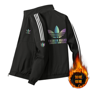 兰瑟姆三叶草2025秋冬季运动冲锋衣外套男加绒加棉休闲夹克棉服女