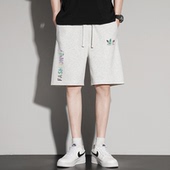 子宽松休闲裤 兰瑟姆三叶草纯棉五分裤 跑步运动裤 男胖子大码 女 短裤