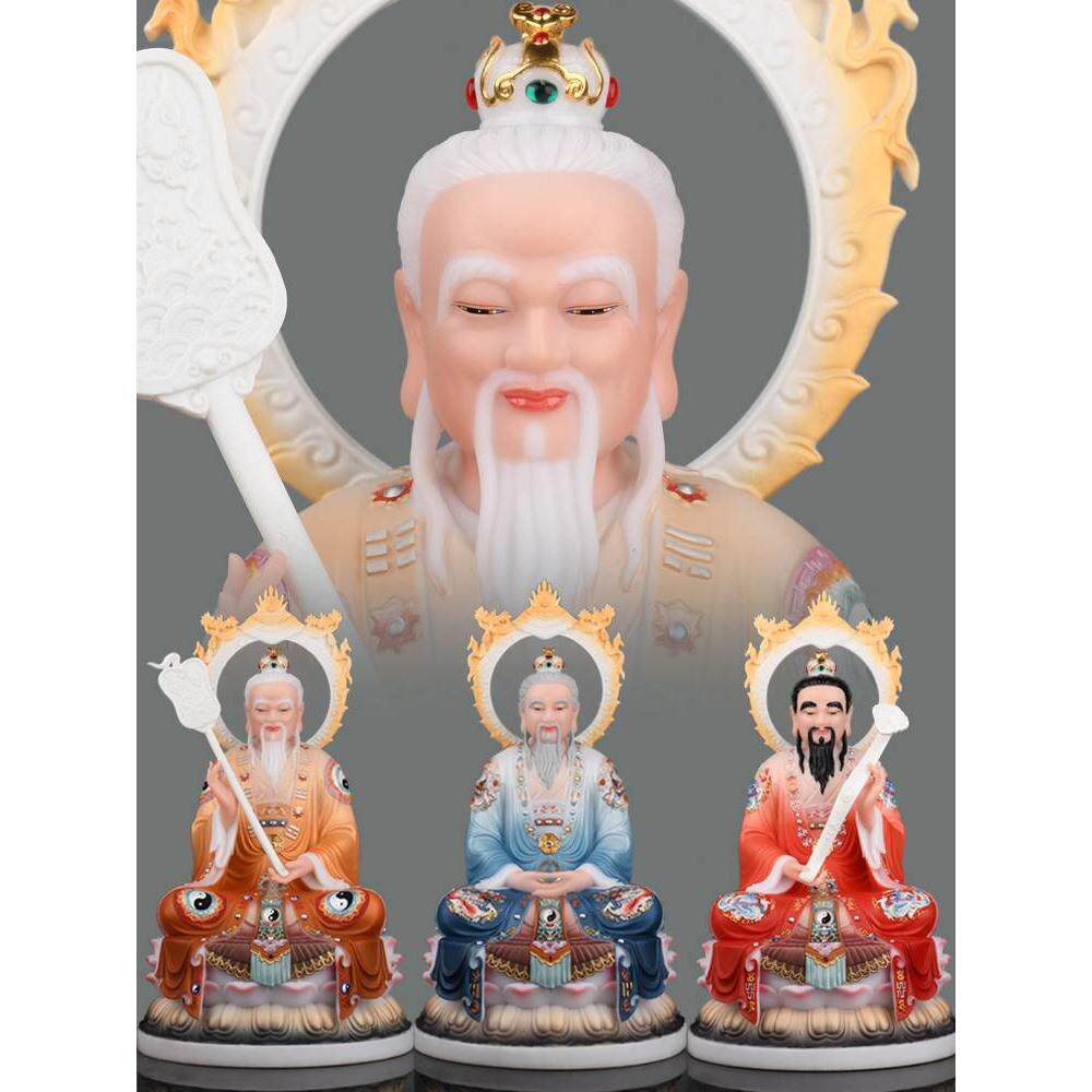 汉白玉三清像太上老君神像元始天尊灵宝天尊家用客厅供奉三清祖师