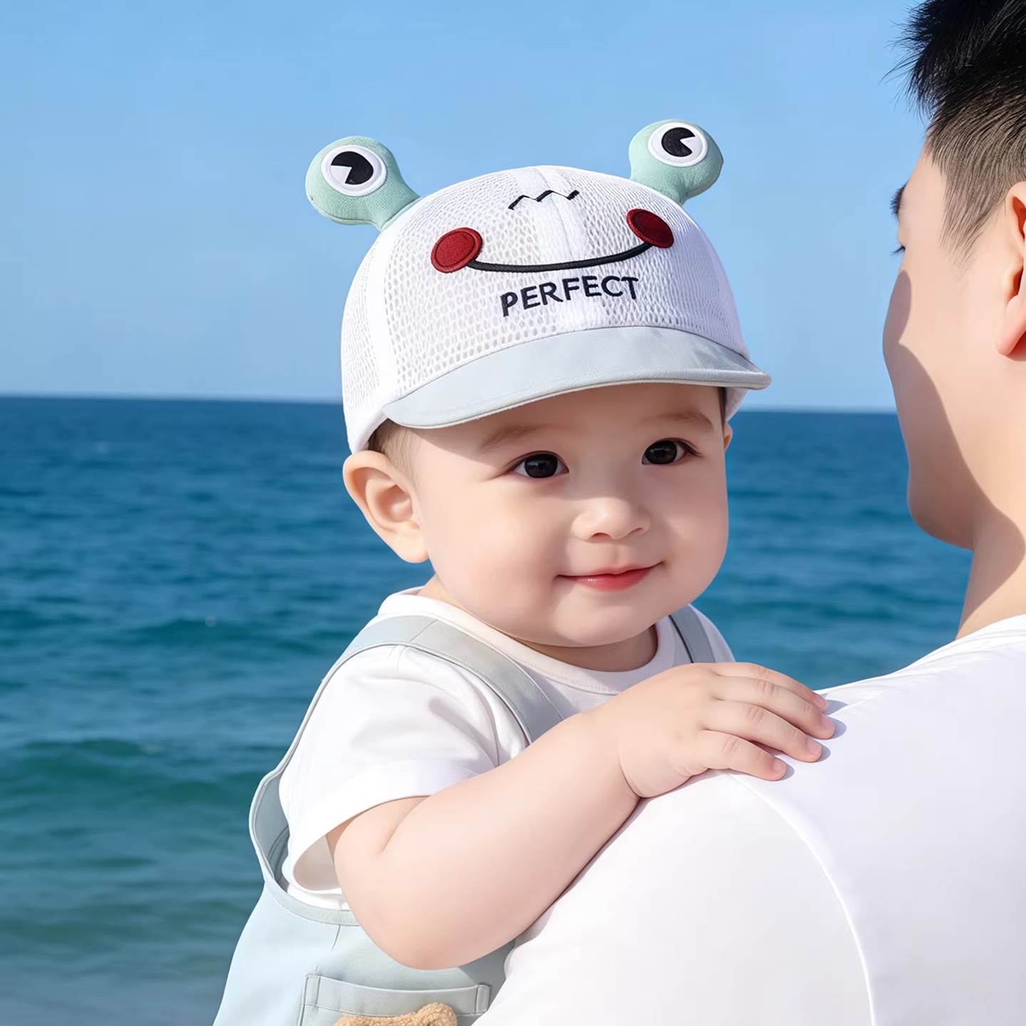 婴幼儿帽子夏季薄款透气网眼鸭舌帽男女宝宝小月龄可爱春天棒球帽