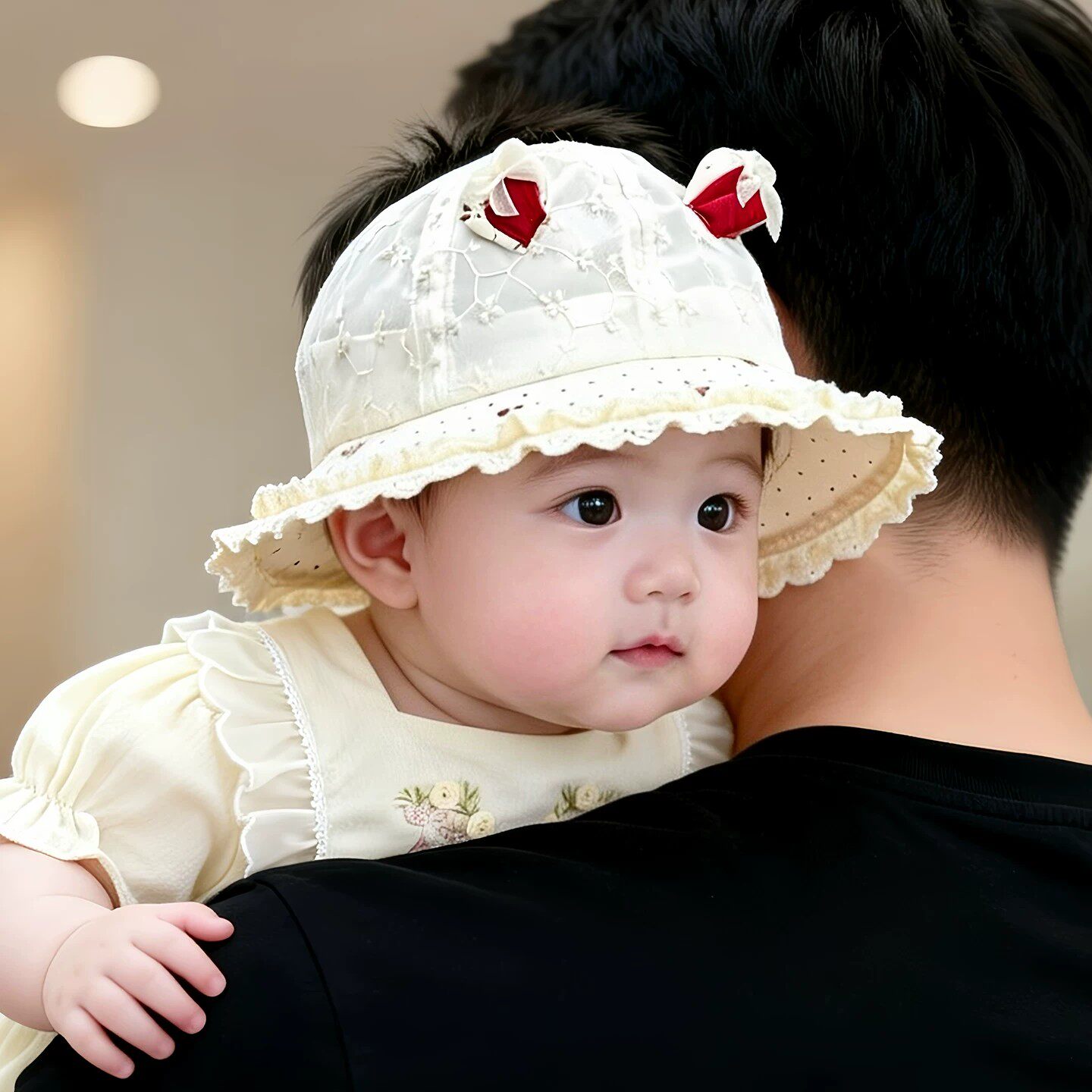 女宝宝遮阳帽子夏季薄款大帽檐防紫外线空顶帽女儿童鸭舌太阳帽韩