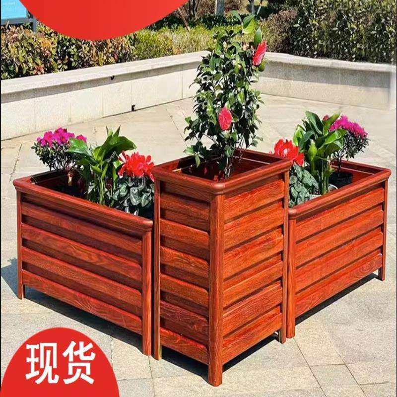 厂家直销花槽庭院阳台大花盆栅栏铝合金花箱防腐木种植箱种树市政,家居饰品,花盆,淘宝优惠券,粉丝福利购,淘宝优惠卷