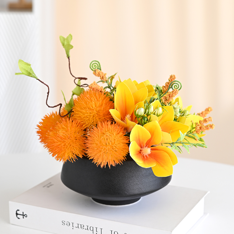 酒店餐桌花装饰摆件仿真假花摆花