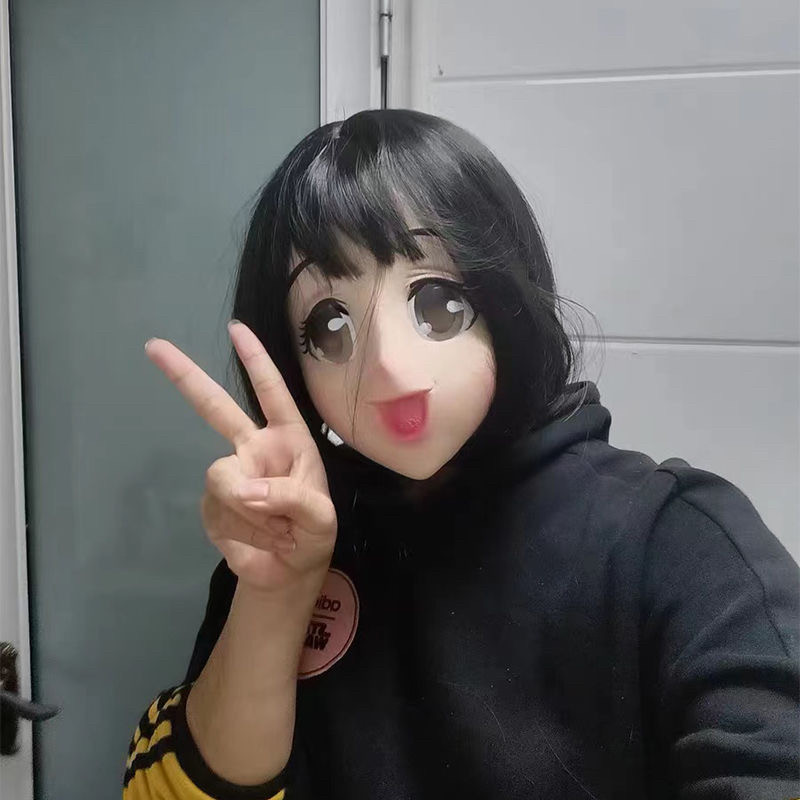 卡通美少女酒吧聚会COS动漫逼真卖萌神器漫画美女假发头套整蛊