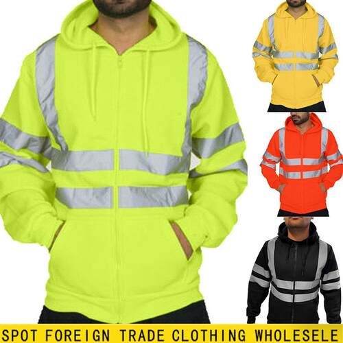 Reflective Zipper Hoodie for Men | Thermal Lined Work Sweats