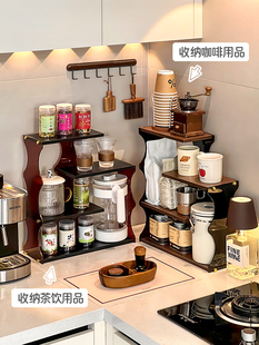 咖啡角古色古香的风格杯储存架餐具柜咖啡器具杯茶杯水杯架