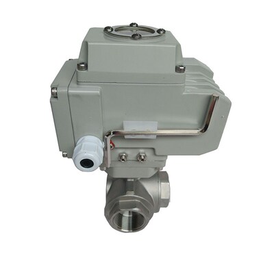 Q915F-16/25/40/64R电w动316不锈钢T型三通球阀DN6-100换向分流阀