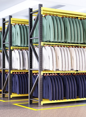 服装店展示架仓库货架衣柜西装冬装商场干洗店挂衣服家用多层架子